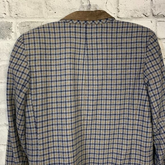 Vintage Lizsport Wool Blend Plaid Tweed Blazer - Picture 5 of 15